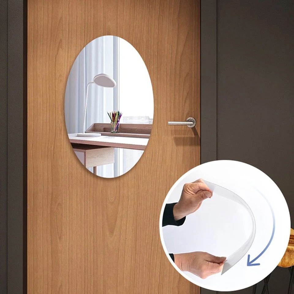 Miroir Sticker autocollant 27*42cm forme oval