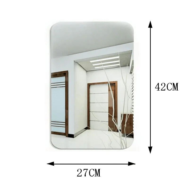 Miroir Sticker autocollant 27*42cm forme rectangle