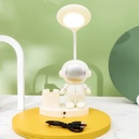 Lampe de Bureau rechargeable LED Forme d'astronaute avec Porte-Stylo