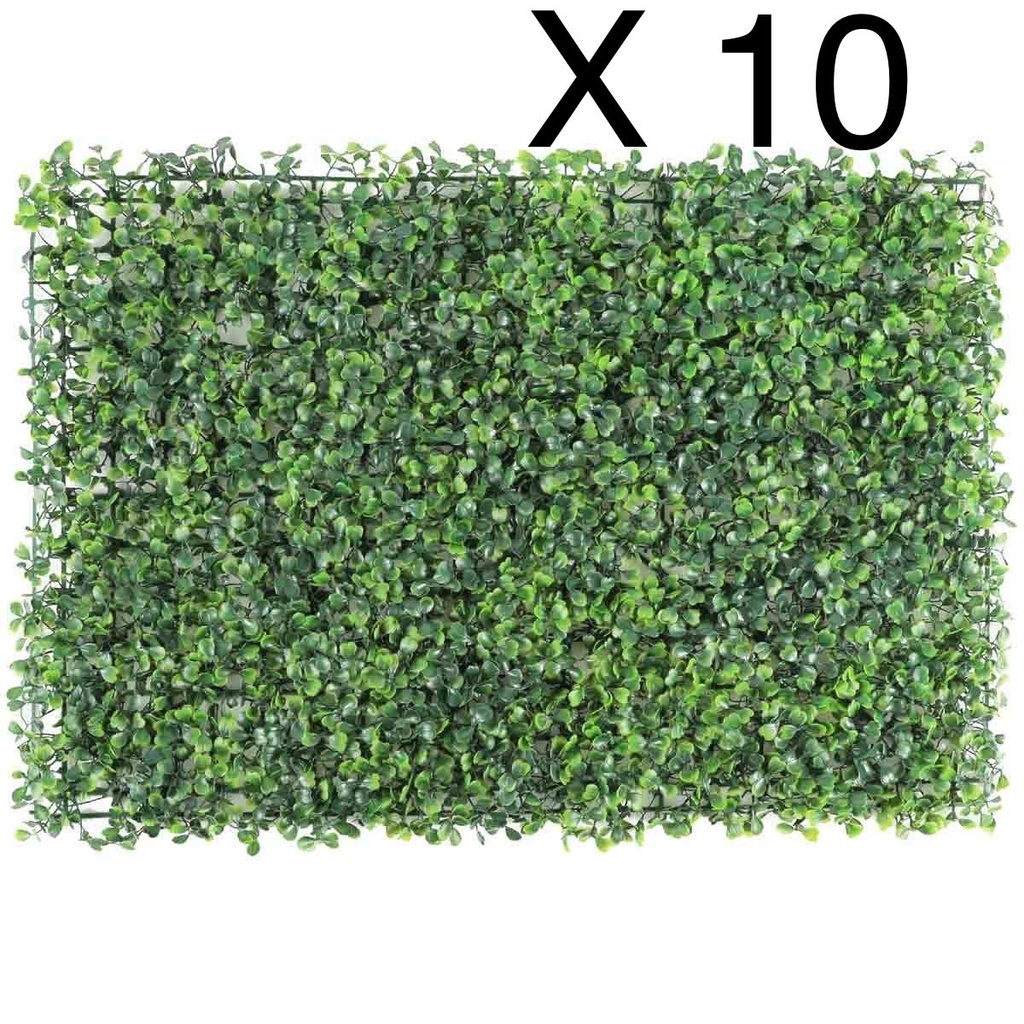 Pack De 10 Murs Végétaux Artificiels 60 X 40 Cm