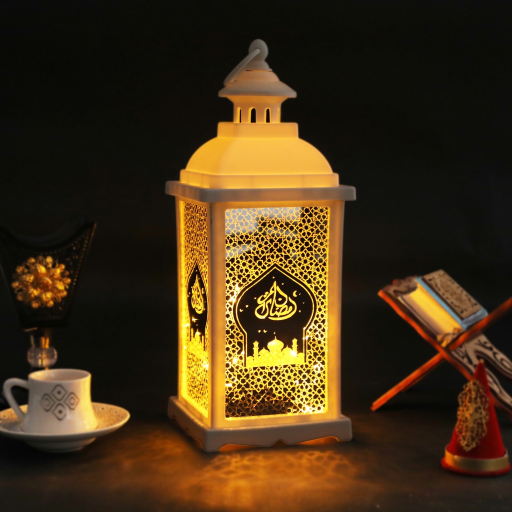 Fanous Lumineux avec Lampe Guirlande Motif Ramadan Karim