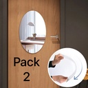 Pack de 2 Miroirs Acrylique Autocollant 27x42 Cm Forme Oval