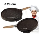 Plaque Chauffante double face Grill-crêpière 28 cm