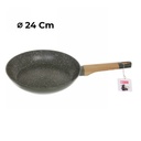 BARROLY Poêle Granit avec manche en bois 24 cm