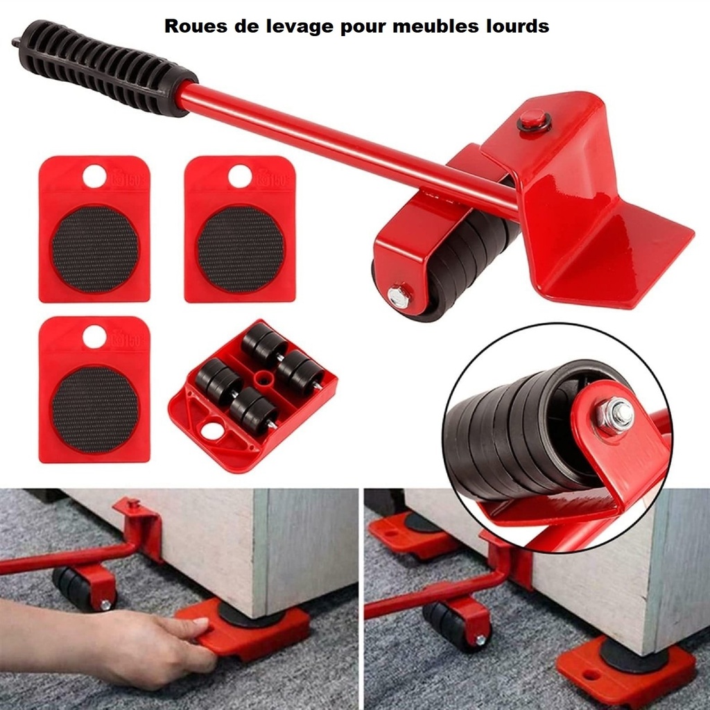 Ensemble d'outils de déplacement pour meubles lourds 150 Kg 