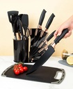 Ensemble d'outils Ustensiles de Cuisine en Silicone et Couteaux cuisine