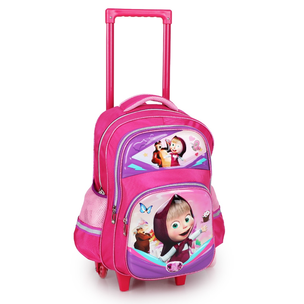 5éme et 6éme Année Primaire Cartable Scolaire Avec Roulette Pour Fille Motif Masha and the Bear