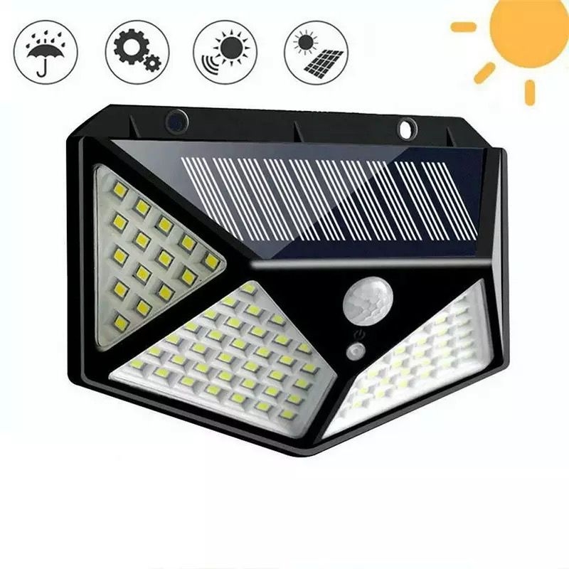 Applique Murale Lampe Solaire À 114 Led Avec Détecteur de Mouvement étanche 