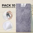 Pack de 10 Panneaux PVC Alternative Au Marbre Autocollant 60 x 30 cm - WMB-008 - Gris