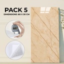 Pack de 5 Panneaux PVC Autocollant Alternative Au Marbre 60 x 30 cm - WMB-028 - Beige