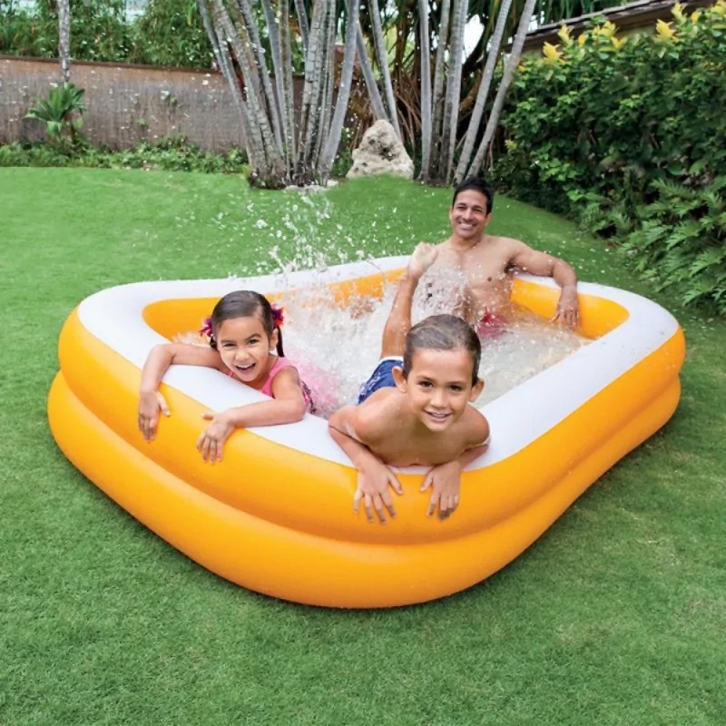 INTEX Piscine Gonflable Rectangulaire Blanc Et Orangé 2,29 m x 1,52 x 0,48 m - Référence : #57181NP