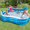 INTEX Piscine Gonflable Carré Blanc Et Bleu 2,29 m x 2,29 m x 0,66 m - Référence : #56475NP