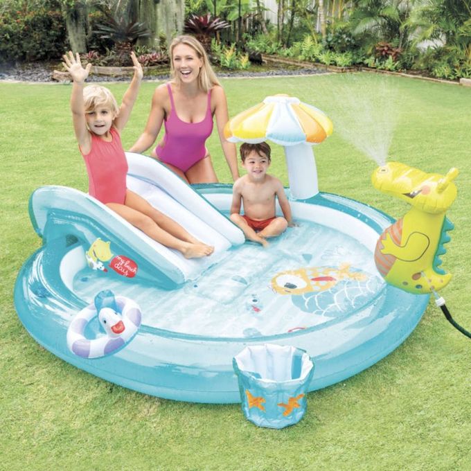 INTEX Piscine Aire De Jeux Alligator Gonflable 2,01 m x 1,7 m x 0,84 m - Référence : #57165NP