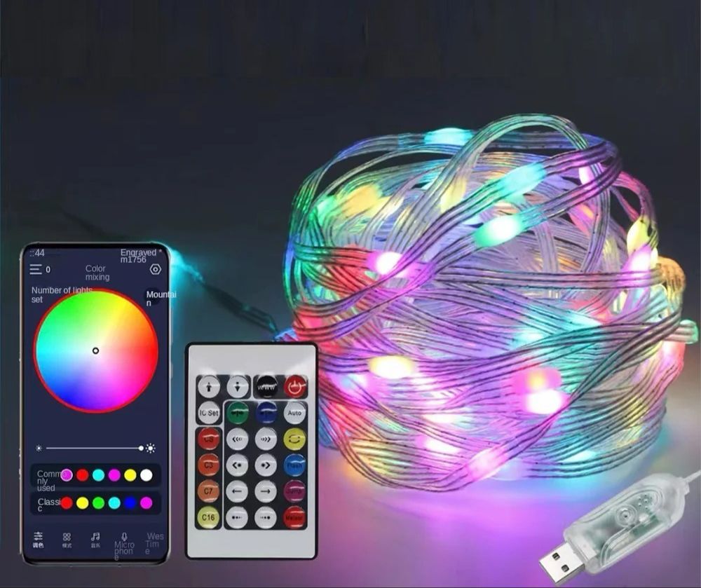 Bande Lumineuse Led Guirlande Multi Couleurs 10 Mètres Avec Bluetooth Et Télécommande