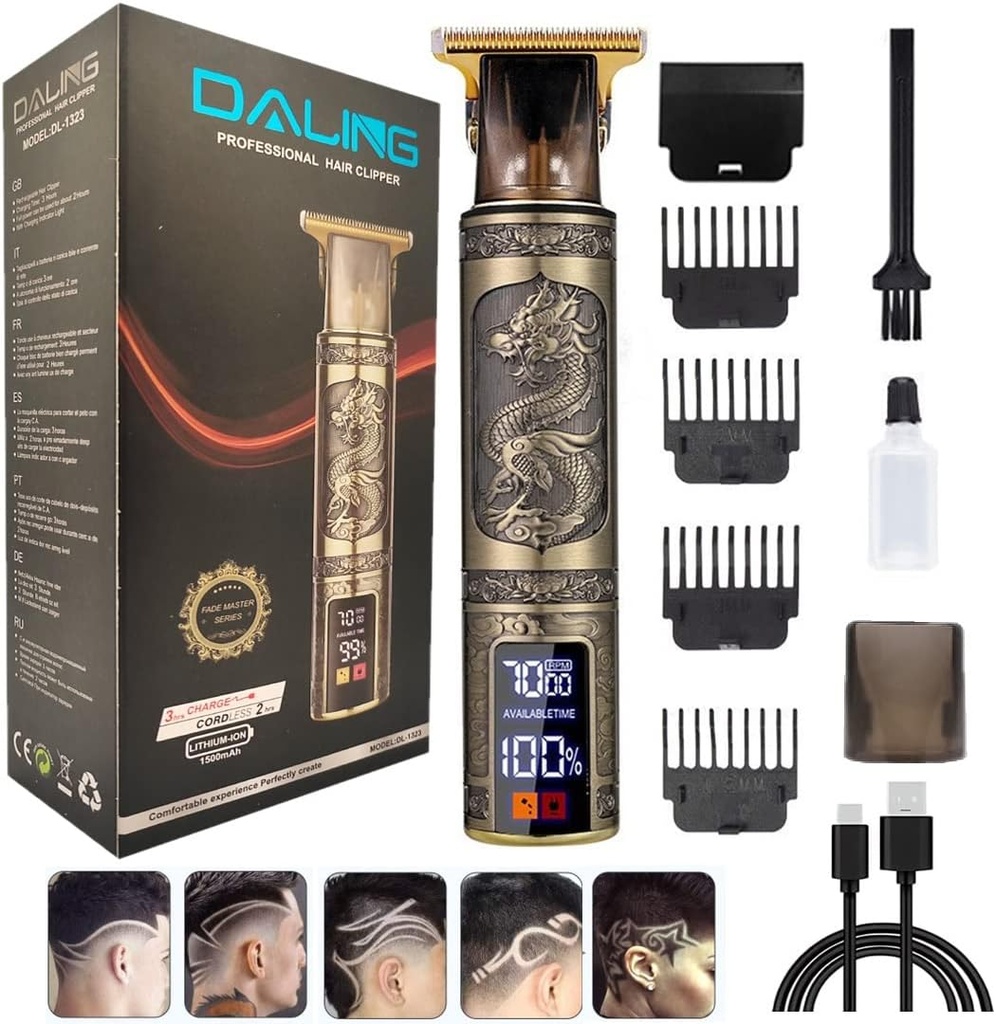 DALING Tondeuse Cheveux Rechargeable Professionnelle Avec Ecran LCD