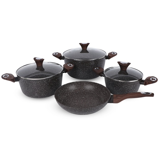 [DATR0121] Ensemble Cuisine Granit Marron Baroly 7 Pièces