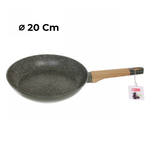 [DATR0156] BARROLY Poêle en Granit avec manche bois 20 cm