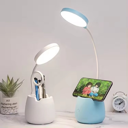 Lampe De Bureau Rechargeable Avec Porte Stylo et Miroir