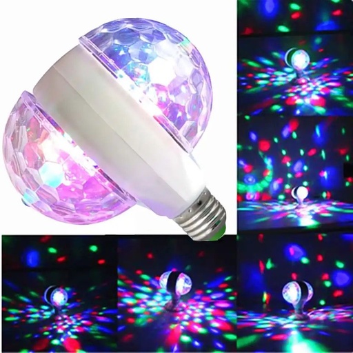 [DATR0373] مصباح ديسكو LED مزدوج الجوانب يدور 360 درجة RGB ملون - 6 وات