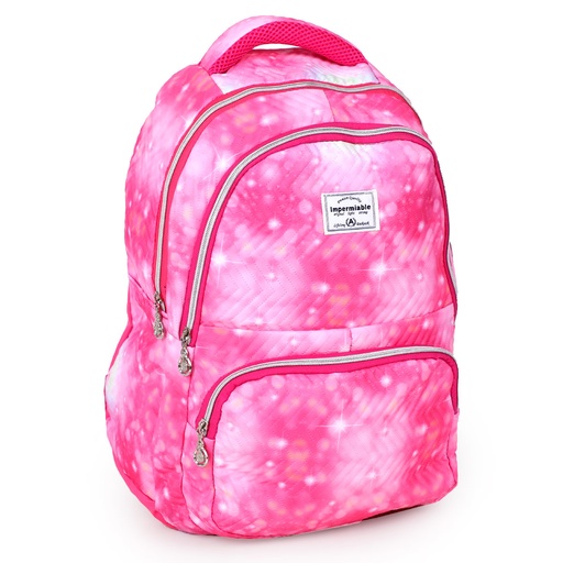 [DATR0431] Sac à Dos En Tissu Bordé Rose Fuchsia Panaché