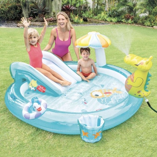 [DATR0484] INTEX Piscine Aire De Jeux Alligator Gonflable 2,01 m x 1,7 m x 0,84 m - Référence : #57165NP