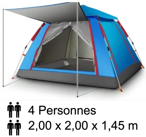 Tente Automatique Professionnel 4 Places 2,00 m x 2,00 m x 1,45 m