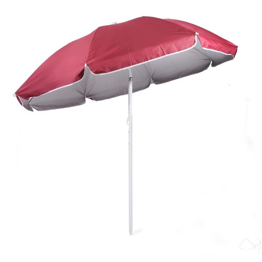 Parasol de Plage en Tissu Anti-UV Tête Inclinable Forme Ronde 1,70 mètres