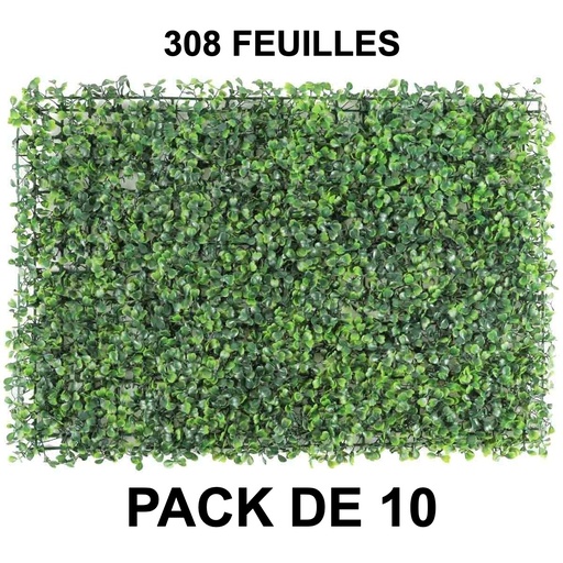 [DATR0544] Pack De 10 Murs Végétaux Artificiels 308 Feuilles 60 X 40 Cm